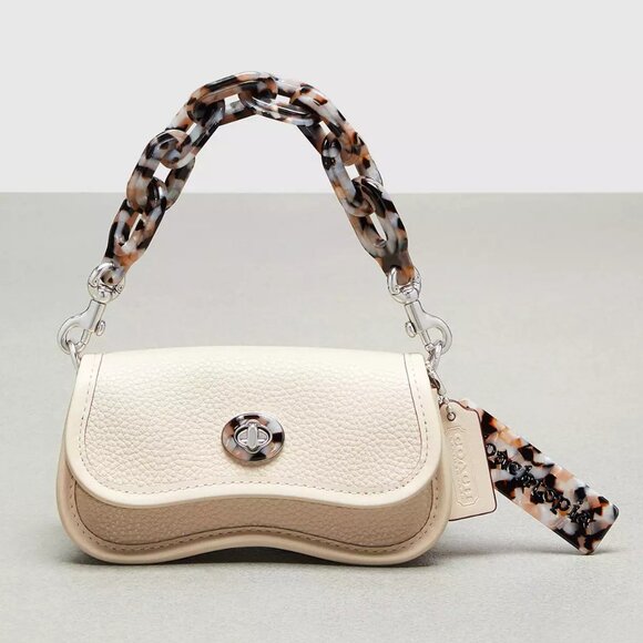 Coach Handbags - NEW Coach Mini Wavy Dinky Bag With Crossbody Strap In Cream Coachtopia Leather